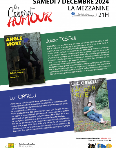 Cabaret humour du 7 décembre avec Julien Tesgui et Luc Orselli