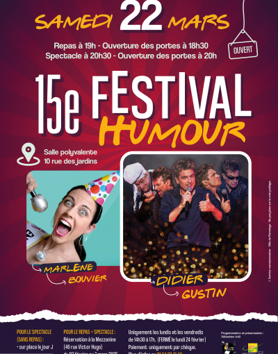 Festival humour 2025 avec Didier Gustin et Marlène Bouvier