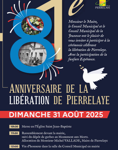 Affiche - Commémoration | la libération de Pierrelaye AOÛT 2025