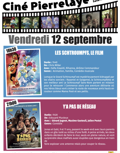 Affiche du Ciné Pierrelaye de septembre 2025
