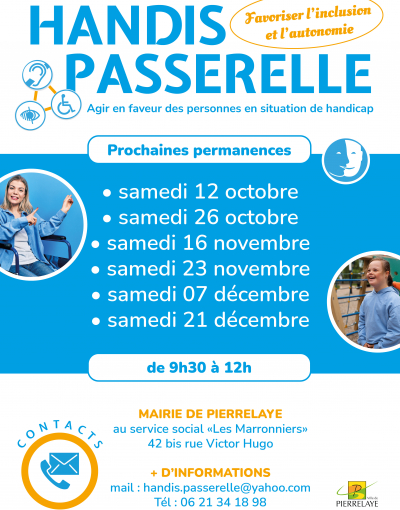 affiche des permanences de l'association handis-passerelle