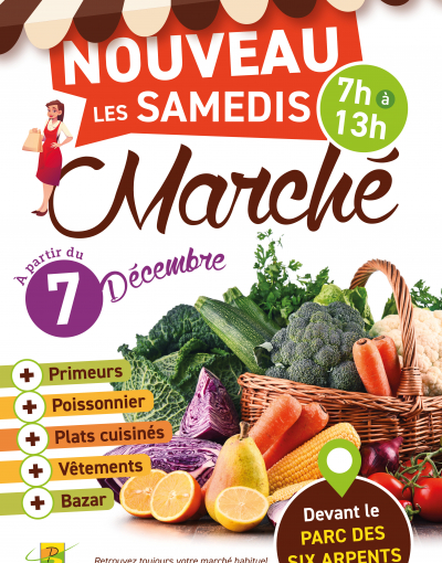 Marché les samedis matins à partir du 7 décembre 2024