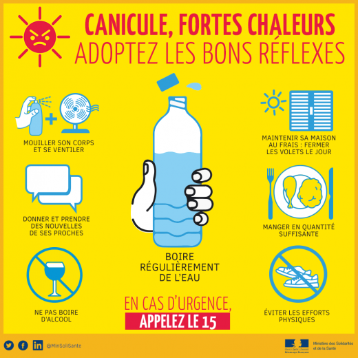 Plan canicule et fortes chaleurs : mesures adaptées à la COVID 19