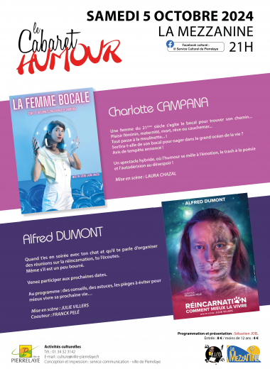 Cabaret humour du 5 octobre Charlotte Campana et Alfred Dumont