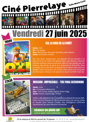 Ciné Pierrelaye du 27 juin 2025
