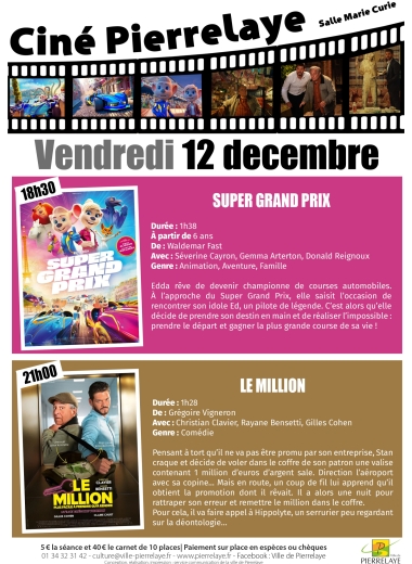 Cinéma du 12 décembre | Super grand prix puis Le million