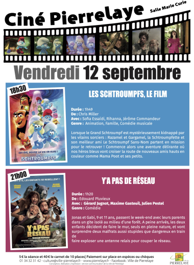 Affiche du Ciné Pierrelaye de septembre 2025
