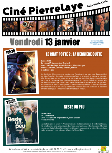 Ciné Pierrelaye du 13 janvier