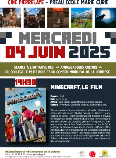 Ciné Pierrelaye | Minecraft, le film