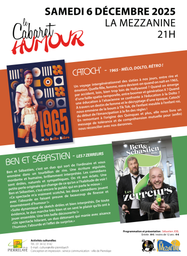 Cabaret humour du Samedi 6 décembre - Catoch' puis Ben et Sébastien