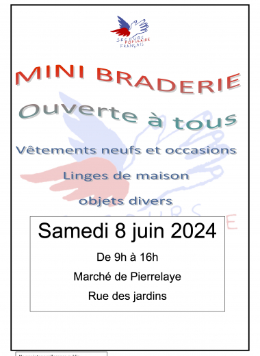 Mini braderie 2024 par le secours populaire