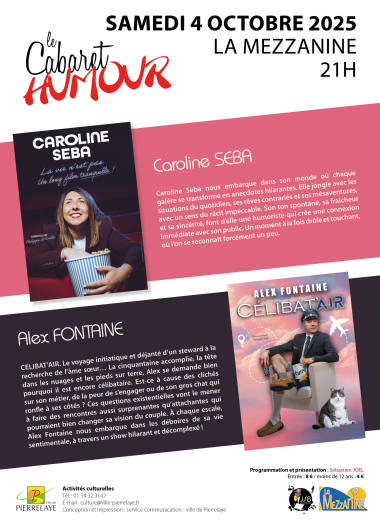 Cabaret humour du samedi 4 octobre | Caroline Seba | Alex Fontaine