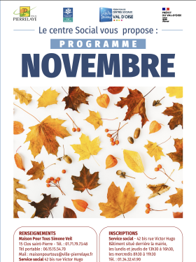 Couverture - Planning centre social novembre 2025 