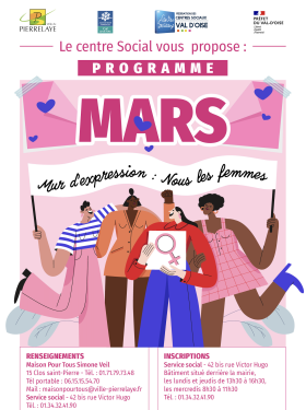 Couverture du programme des activités du centre social | mars 2026