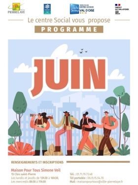 Couverture du programme du Centre social de juin 2026