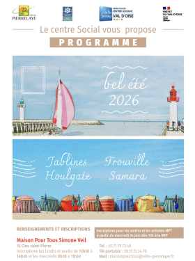Couverture de programme de l'été 2026 du Centre social