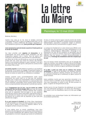 La lettre du Maire | 13 mai 2024