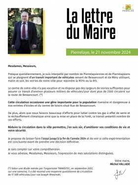 La lettre du Maire | Rue de Bessancourt