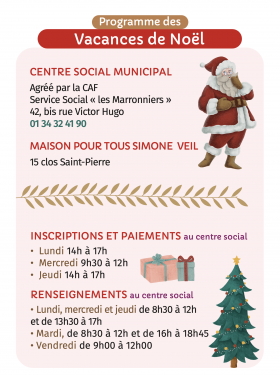 NOËL 2024 | Programme du centre social