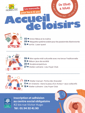 Planning Accueil de loisir- Oct -Sept - Nov 2024