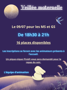 Couverture - Dates des veillées de l'accueil de loisirs
